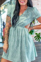 Sage Wildside: Leopard Print Cut - Out Wrap Mini Dress - Southern Chic Tees & Boutique