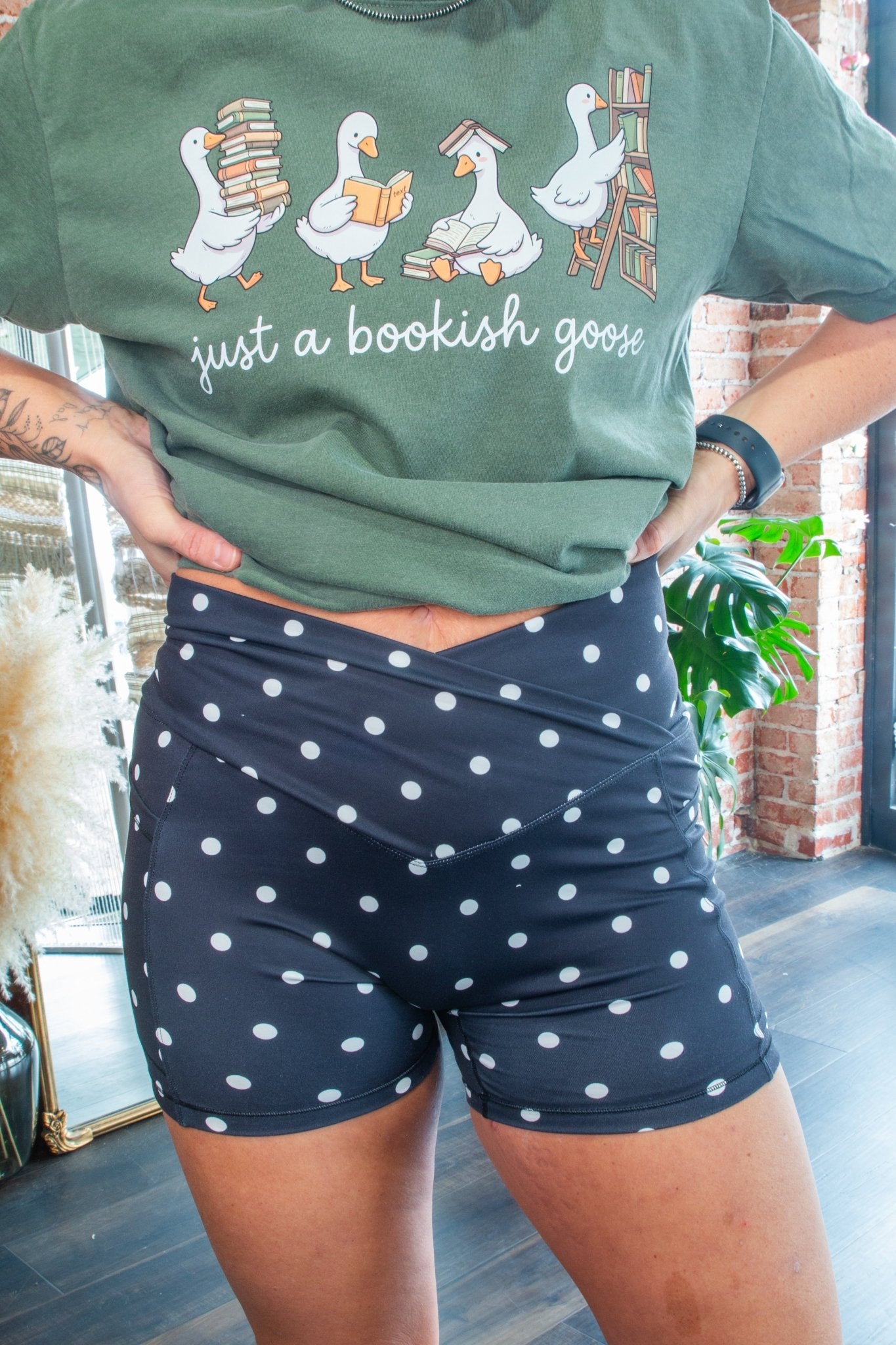 Sculpt & Smooth Polka Dot Crossover Biker Shorts with Pockets - Southern Chic Tees & Boutique