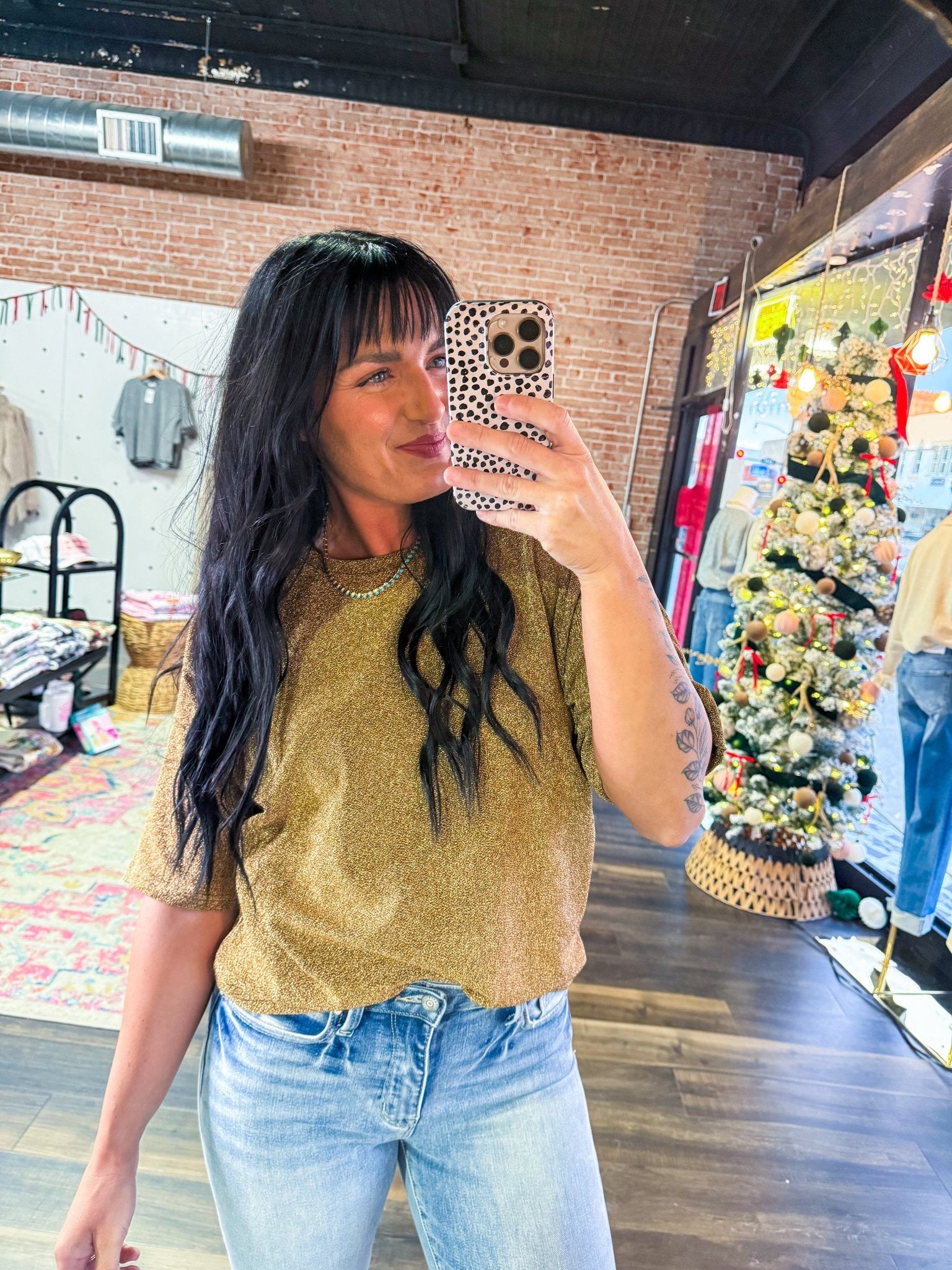 Shimmer & Shine Metallic Tee | Gold - Southern Chic Tees & Boutique