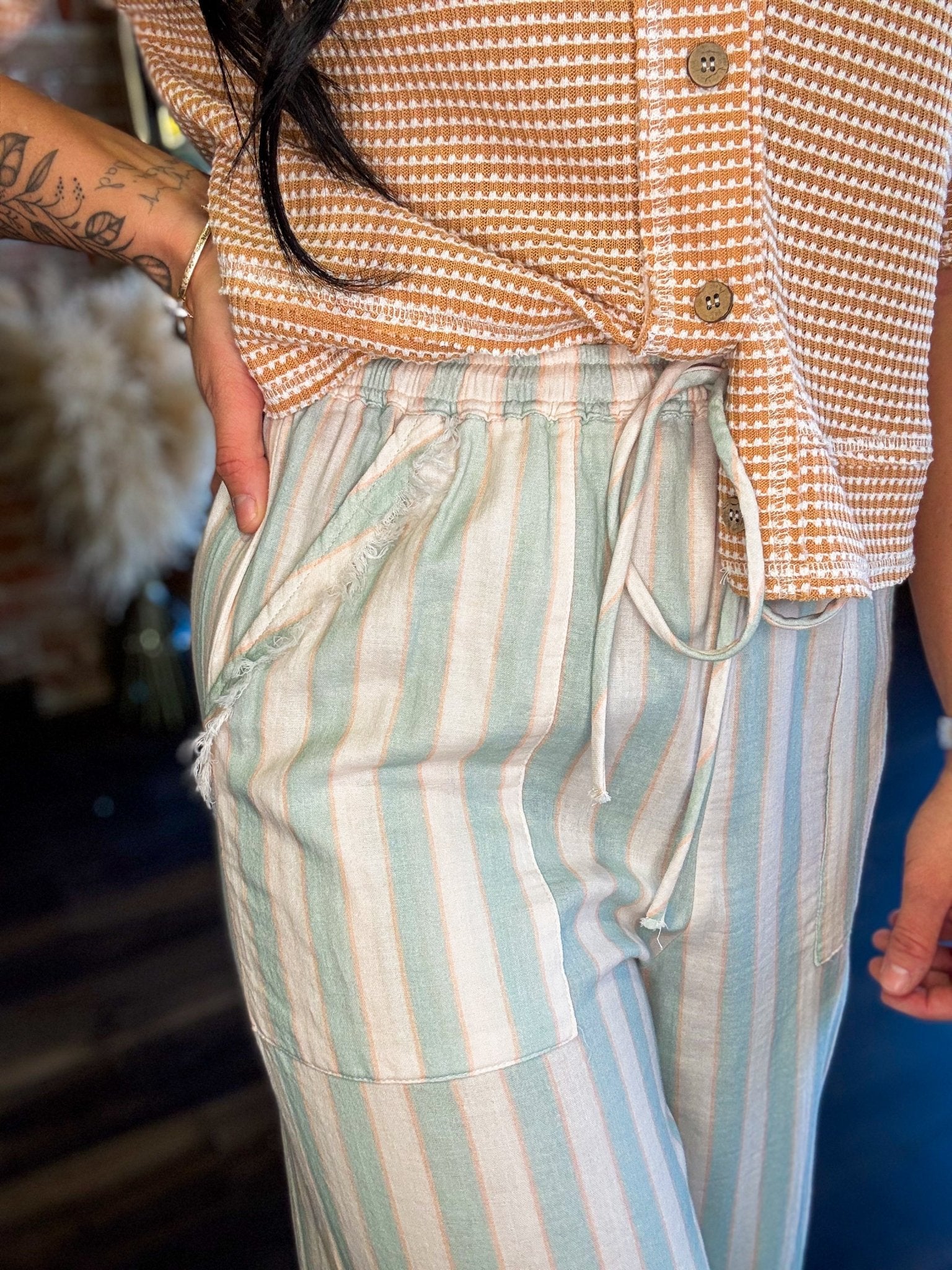 Shoreline Stripe Pants - Southern Chic Tees & Boutique