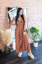 Sienna Polka Dot Satin V - Neck Maxi Dress - Southern Chic Tees & Boutique