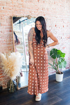 Sienna Polka Dot Satin V - Neck Maxi Dress - Southern Chic Tees & Boutique