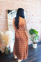 Sienna Polka Dot Satin V - Neck Maxi Dress - Southern Chic Tees & Boutique