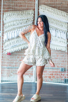 Sienna Ruffled Cotton Boho Set: Floral & Stripe Two - Piece - Southern Chic Tees & Boutique