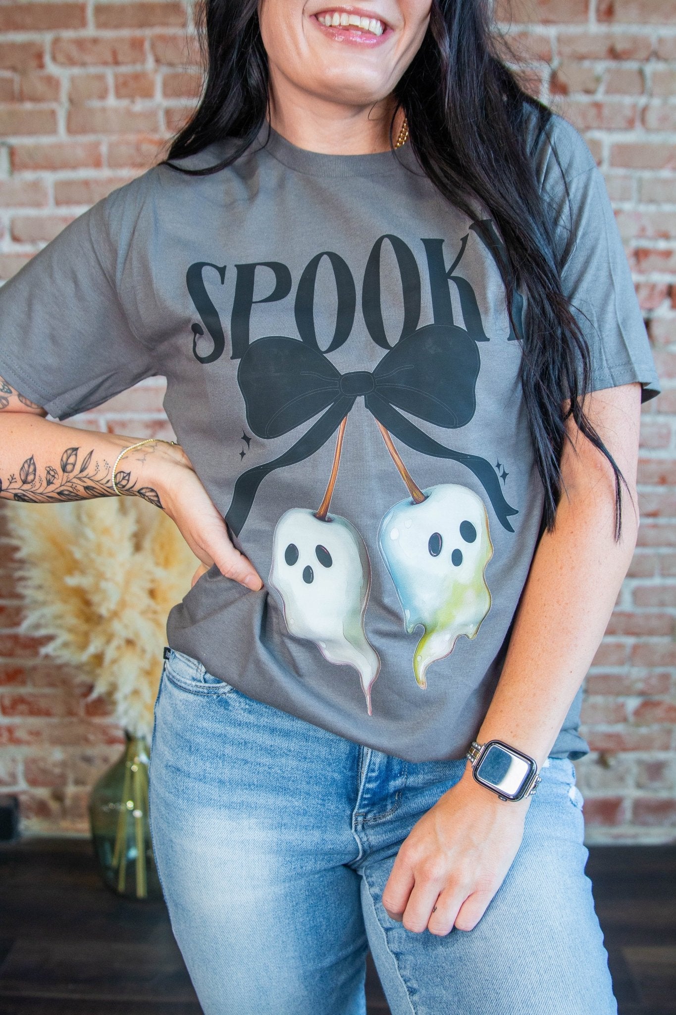Spooky Ghost Cherry Graphic Tee - Southern Chic Tees & Boutique