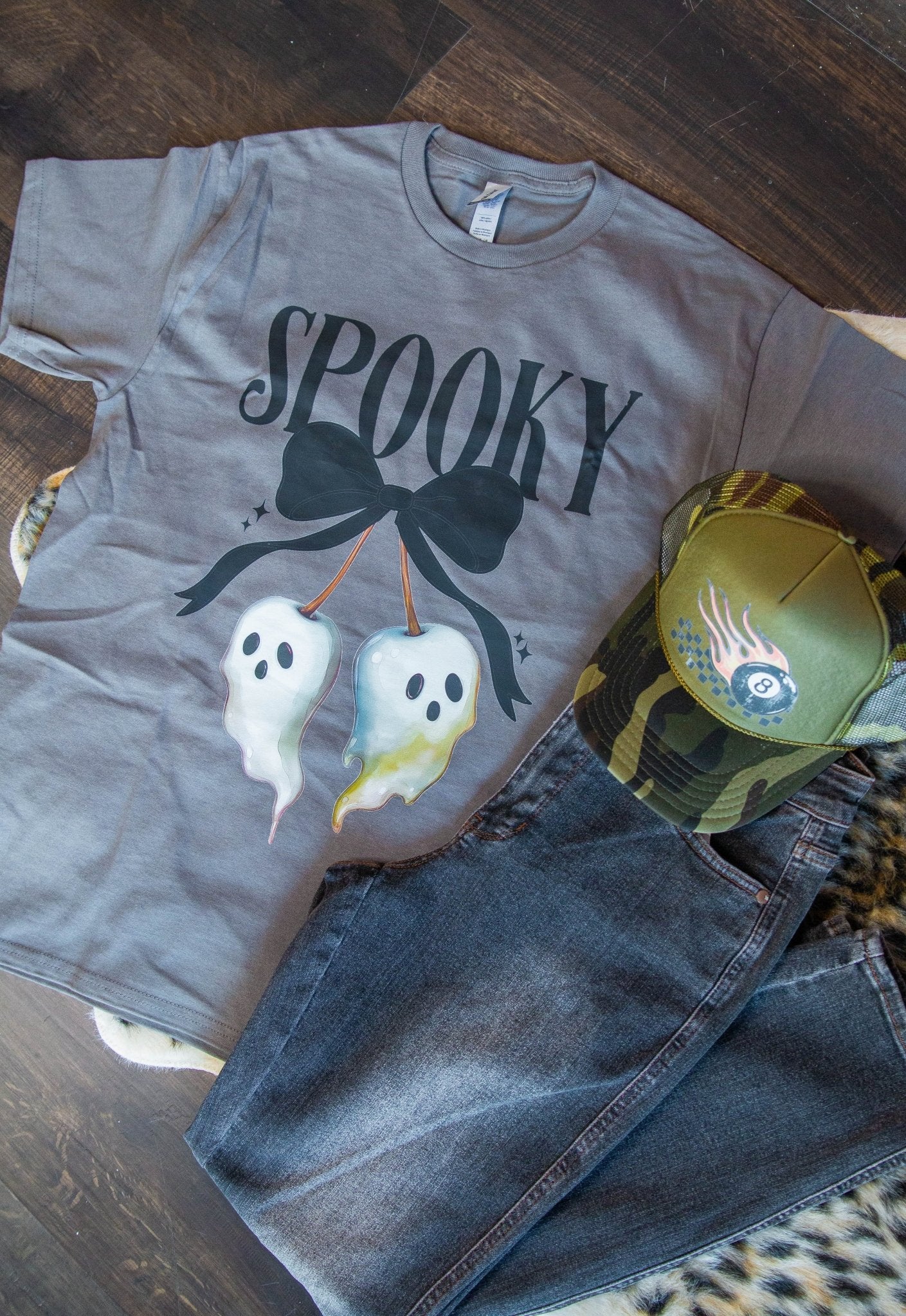 Spooky Ghost Cherry Graphic Tee - Southern Chic Tees & Boutique