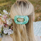 Spring Splash Medium Flat Round Hair Clip - Medium - Southern Chic Tees & Boutique