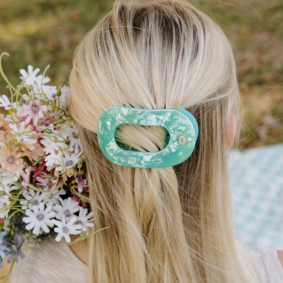 Spring Splash Medium Flat Round Hair Clip - Medium - Southern Chic Tees & Boutique