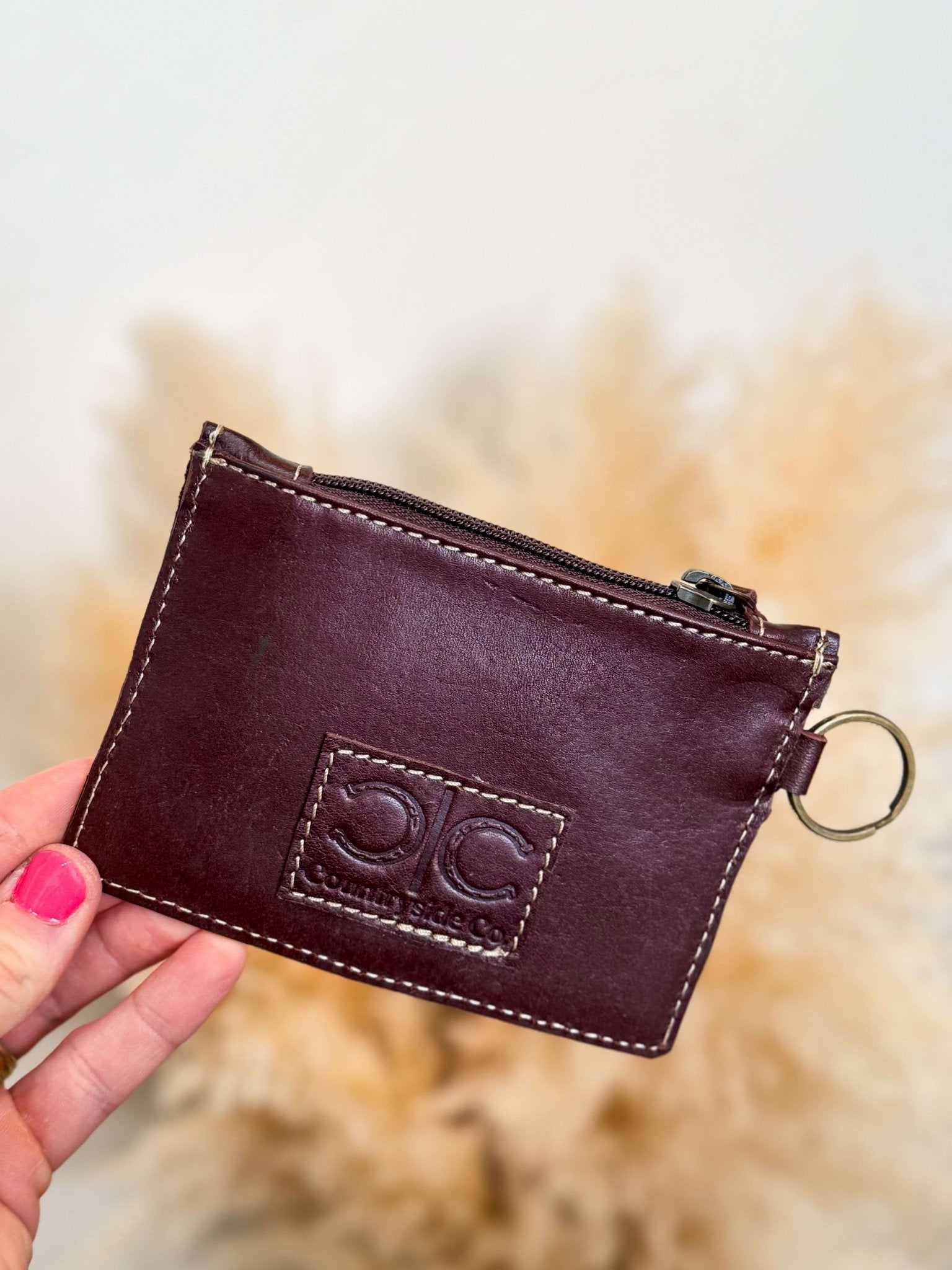 Star Cowhide Tooled Leather Keychain Wallet - Southern Chic Tees & Boutique