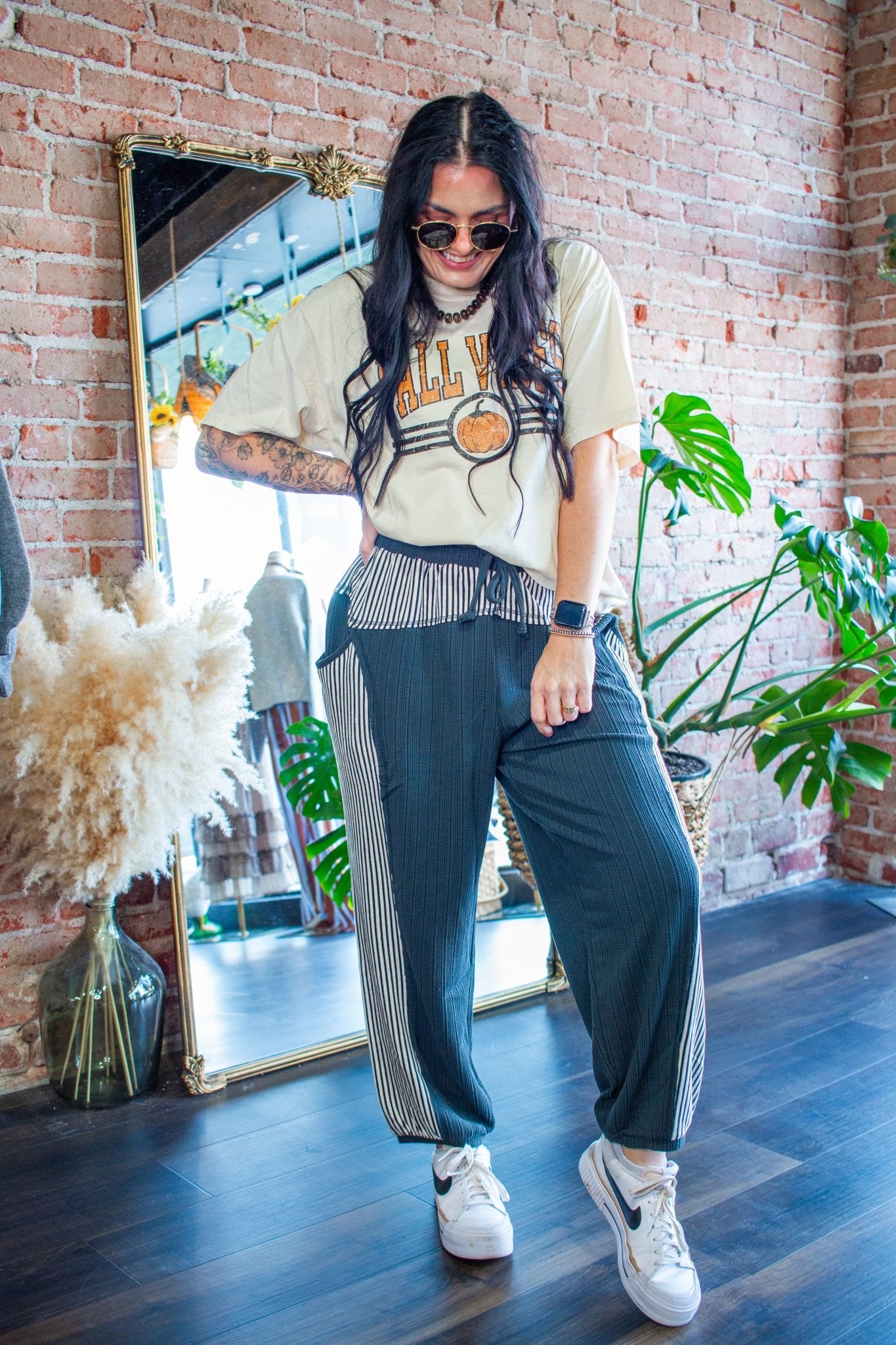 Stripe Right Ribbed Knit Joggers - Southern Chic Tees & Boutique