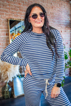 Striped Waffle Knit Raglan Top - Southern Chic Tees & Boutique