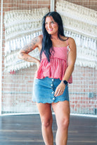 Summer Sizzle Gingham Peplum Tie - Strap Tank - Southern Chic Tees & Boutique
