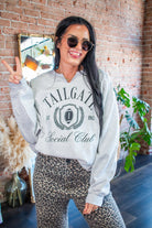 Tailgate Social Club V-Neck Sweatshirt | Game Day Pullover - Southern Chic Tees & Boutique