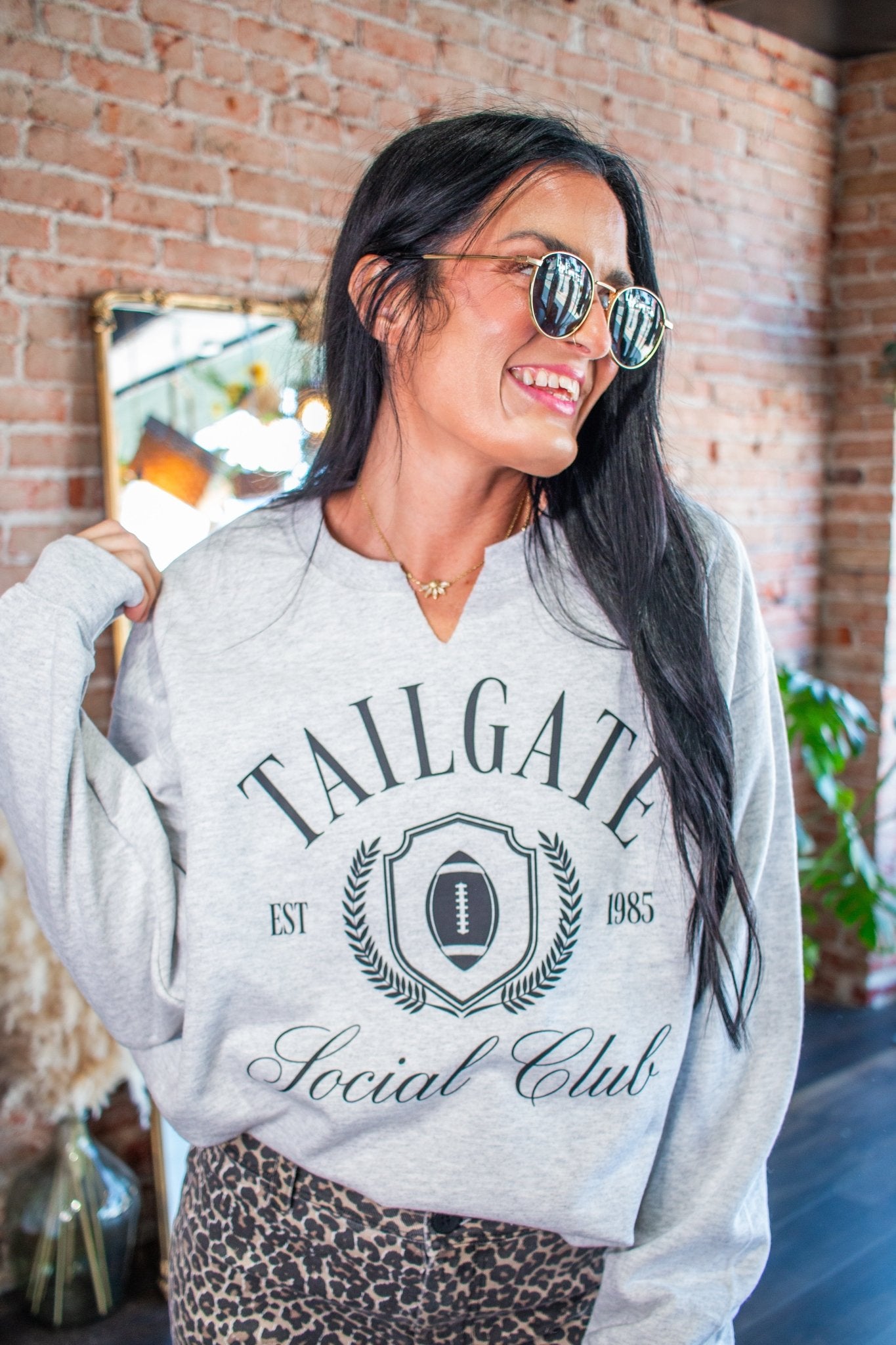 Tailgate Social Club V-Neck Sweatshirt | Game Day Pullover - Southern Chic Tees & Boutique