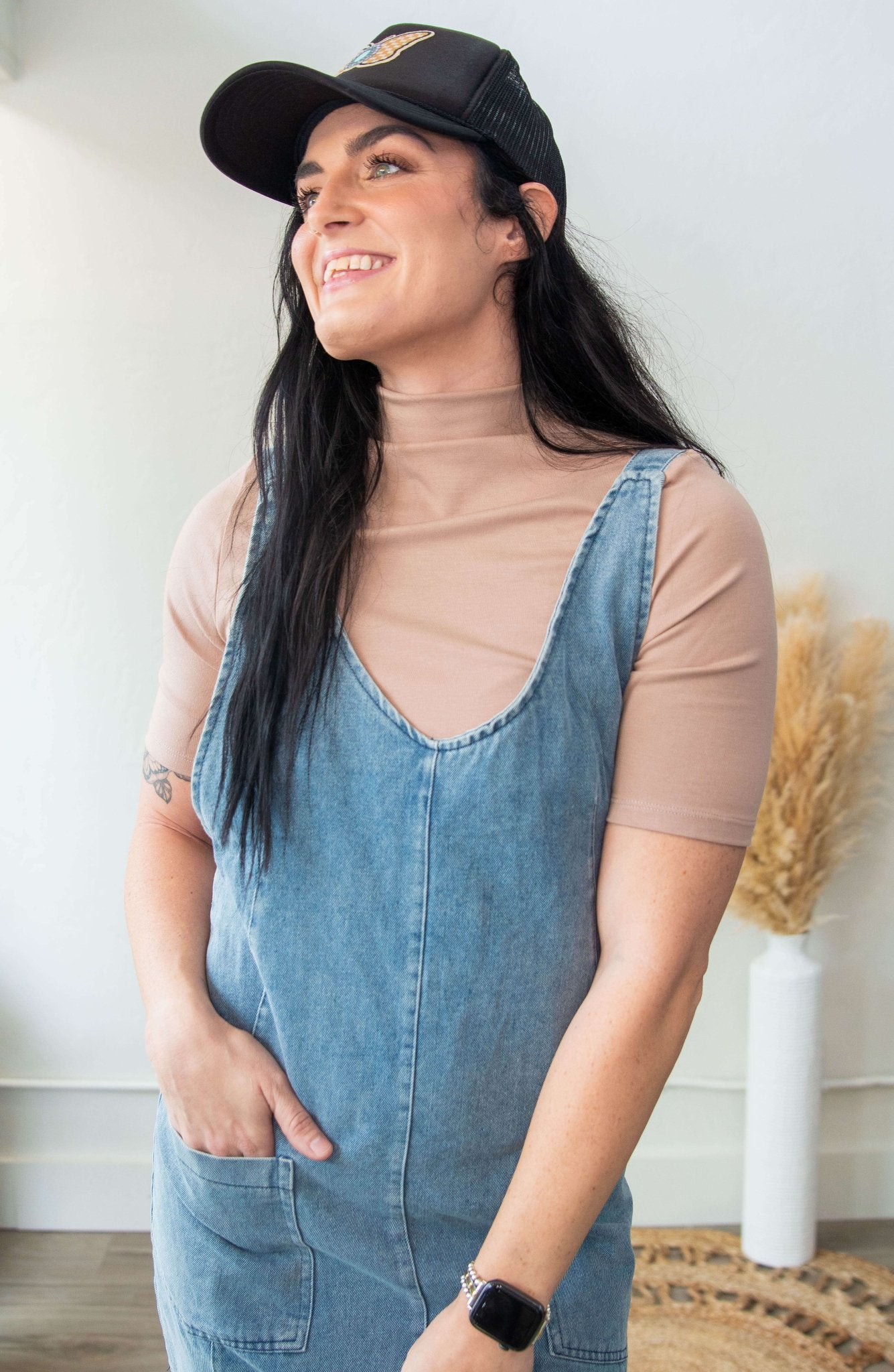 Taupe Mock Neck Fitted Top - Southern Chic Tees & Boutique