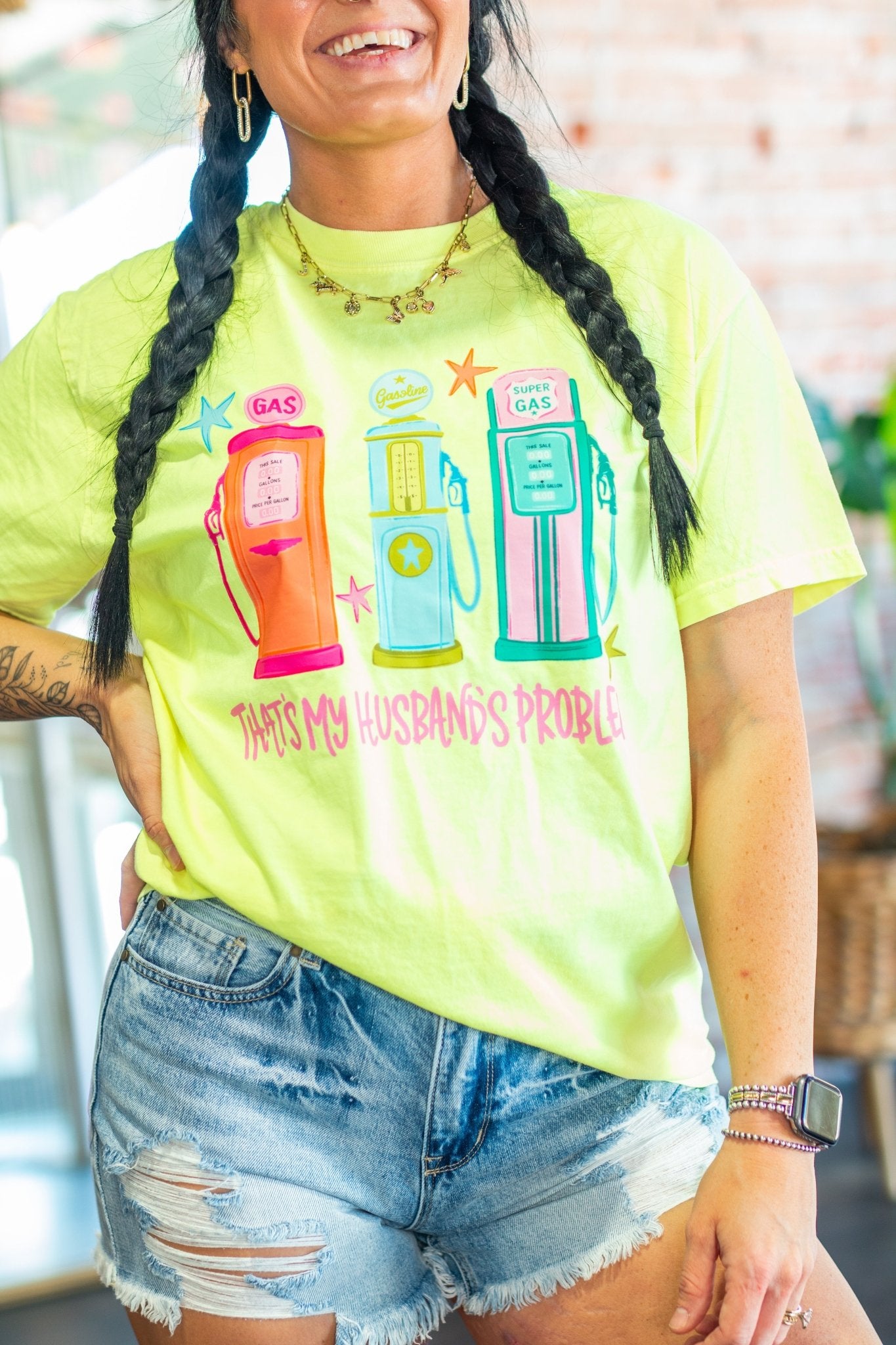 "That's My Husband's Problem" Retro Graphic Tee | Premium Comfort Colors Funny Wife Shirt - Southern Chic Tees & Boutique