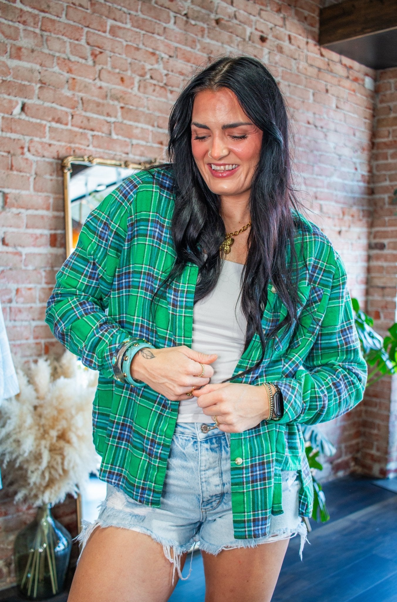 The "Better Than His" Oversized Plaid Flannel Shirt - Southern Chic Tees & Boutique