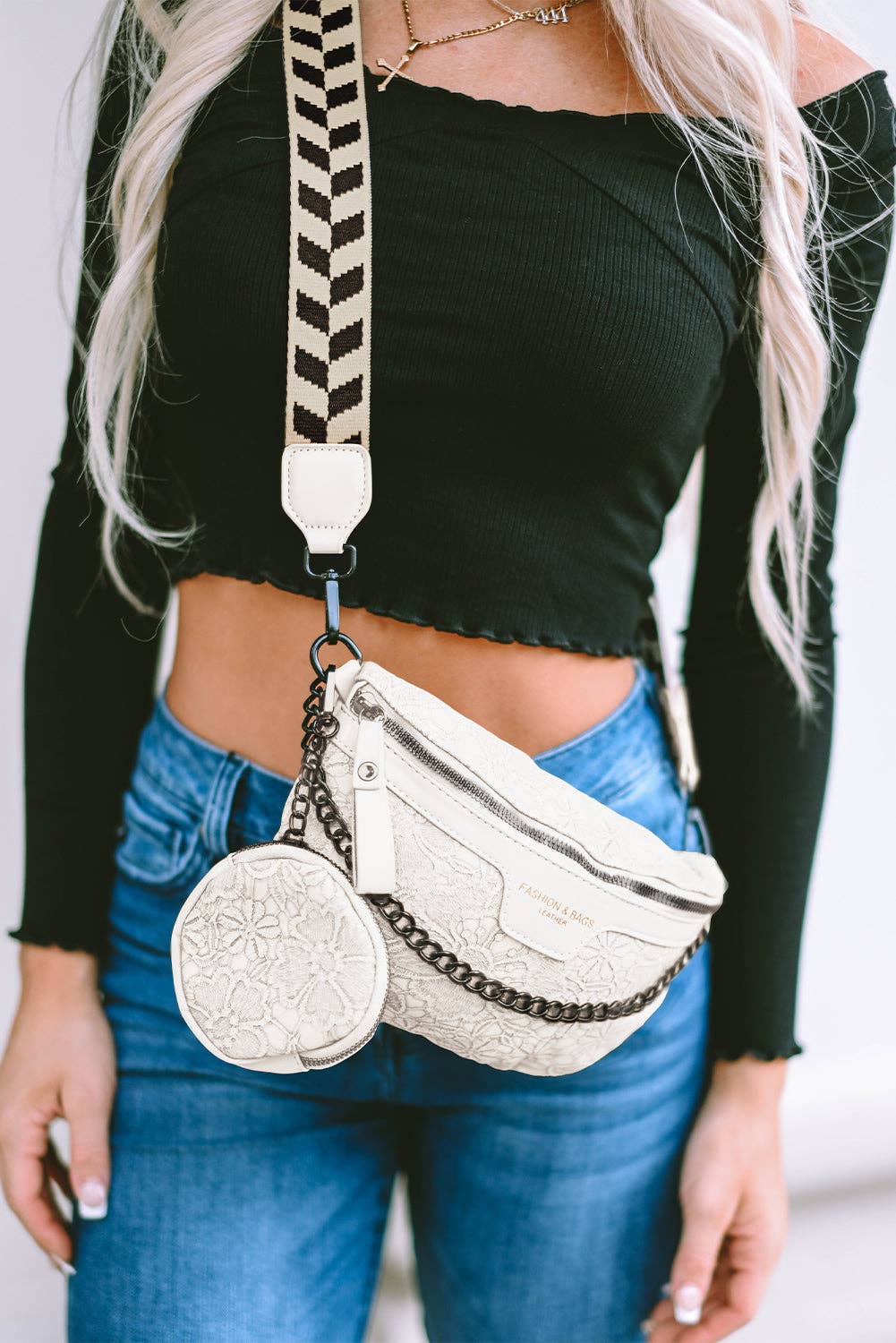 The Bloom Belt Bag | White - Southern Chic Tees & Boutique