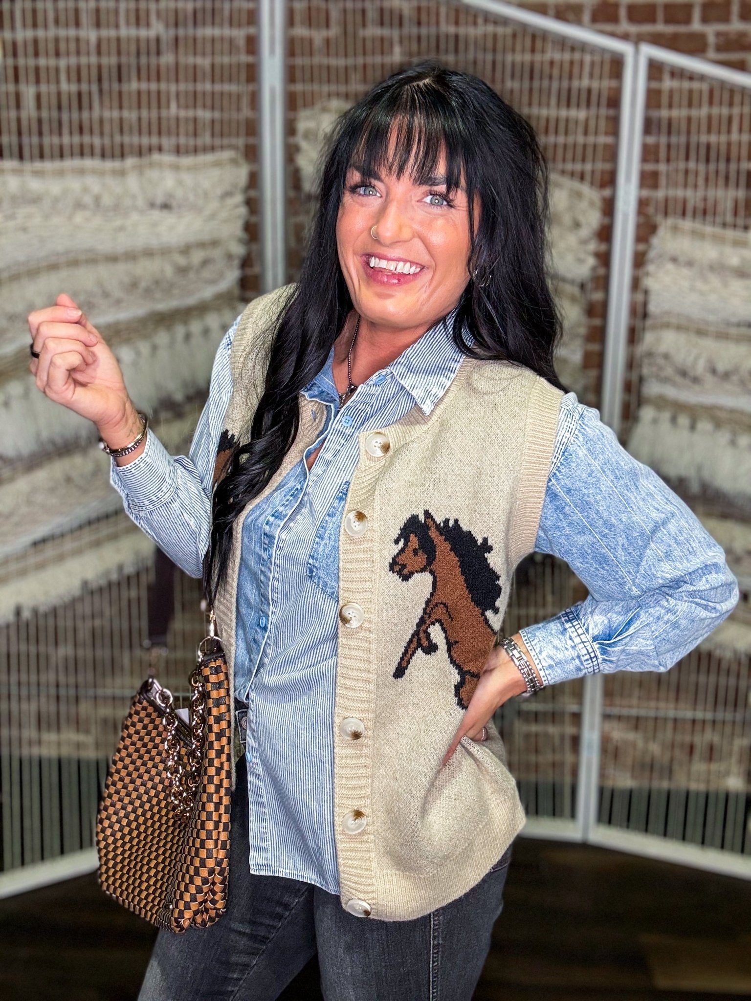 The Chambray Stripe Button Down - Southern Chic Tees & Boutique