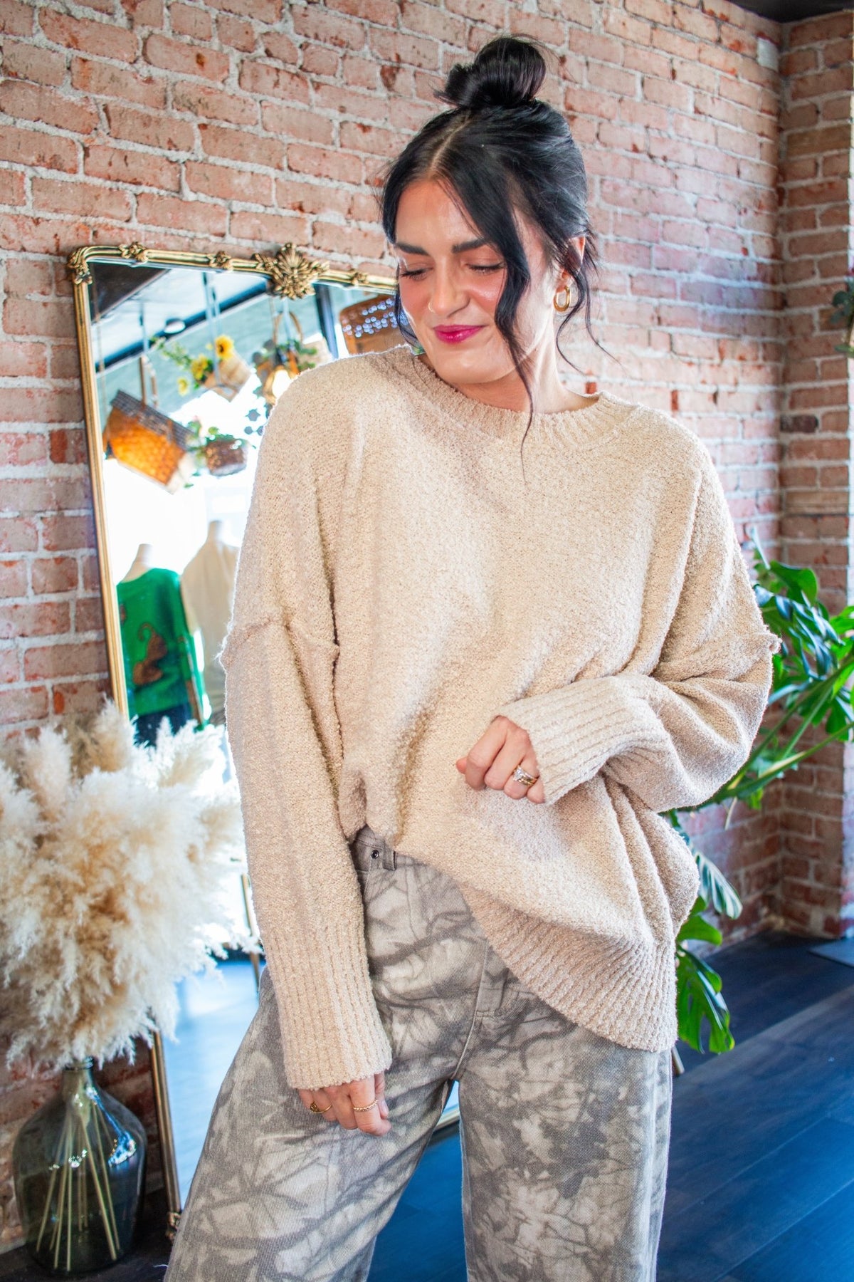 The "Cool & Cozy" Camel Marled Chunky Knit Sweater - Southern Chic Tees & Boutique