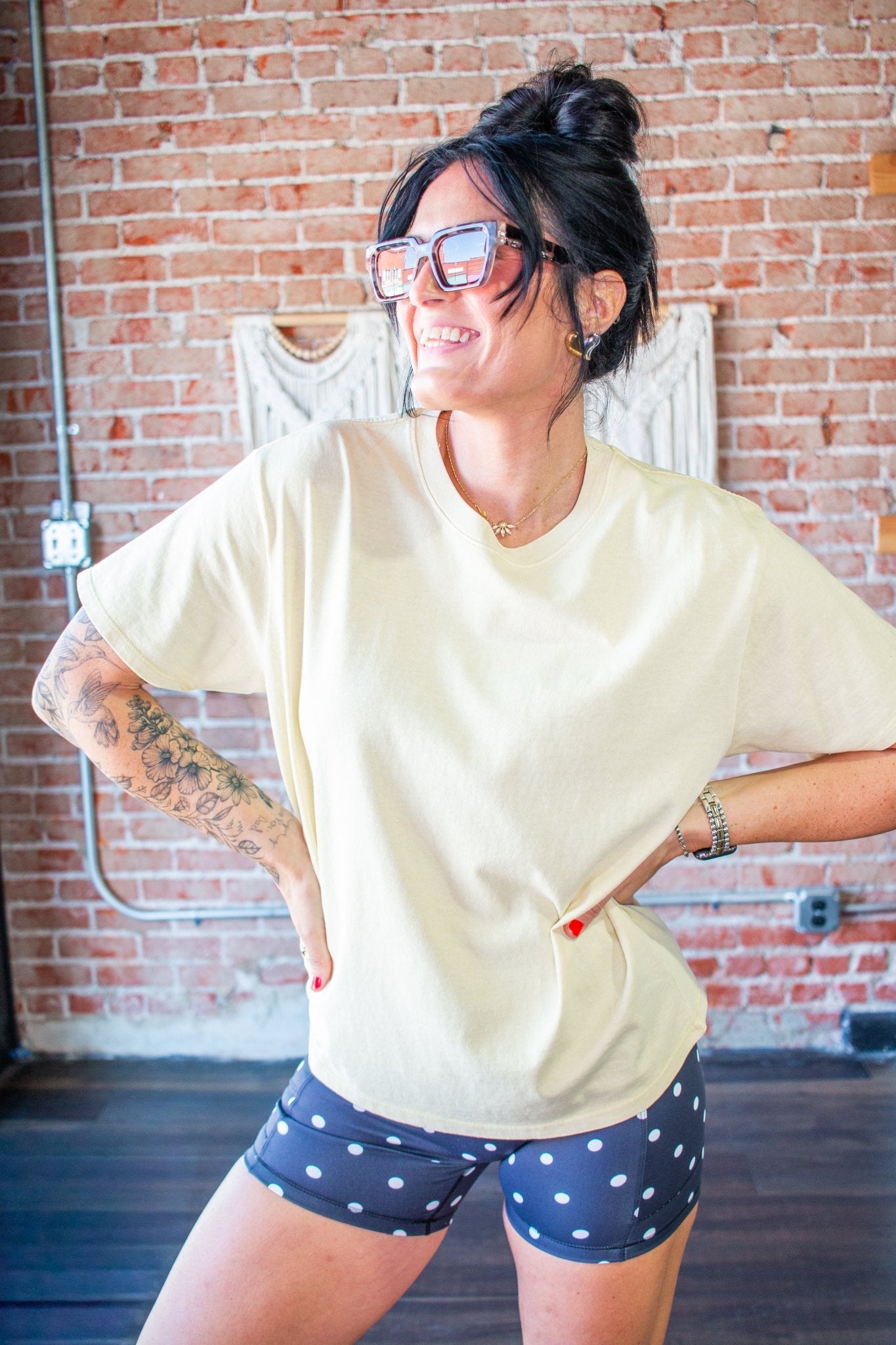 The "Instant Vintage" Mineral Wash Crew | Pale Yellow - Southern Chic Tees & Boutique