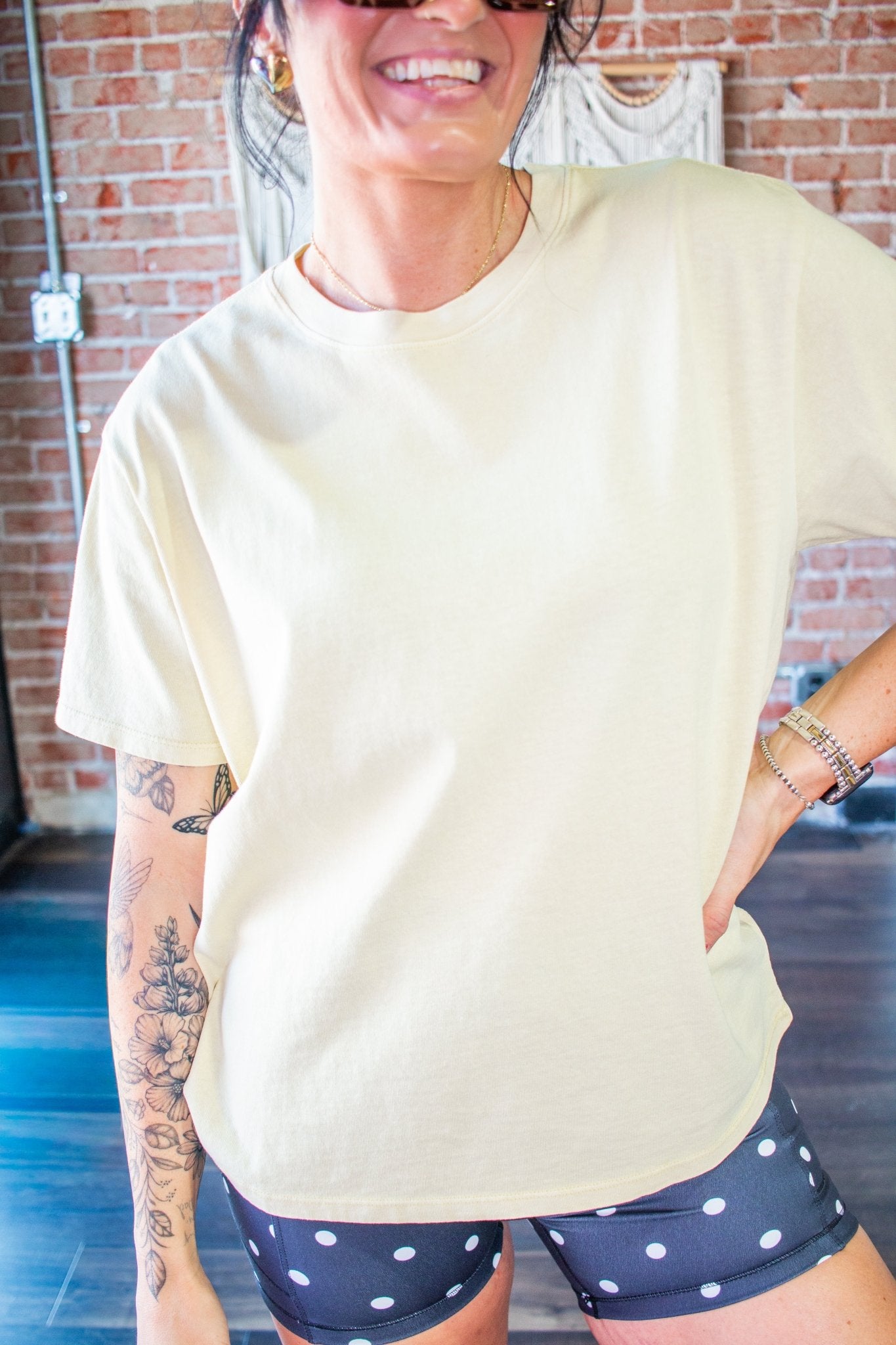 The "Instant Vintage" Mineral Wash Crew | Pale Yellow - Southern Chic Tees & Boutique