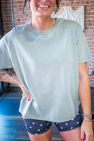 The "Instant Vintage" Mineral Wash Crew | Sage Green - Southern Chic Tees & Boutique