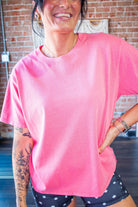 The "Instant Vintage" Mineral Wash Crew | Taffy Pink - Southern Chic Tees & Boutique