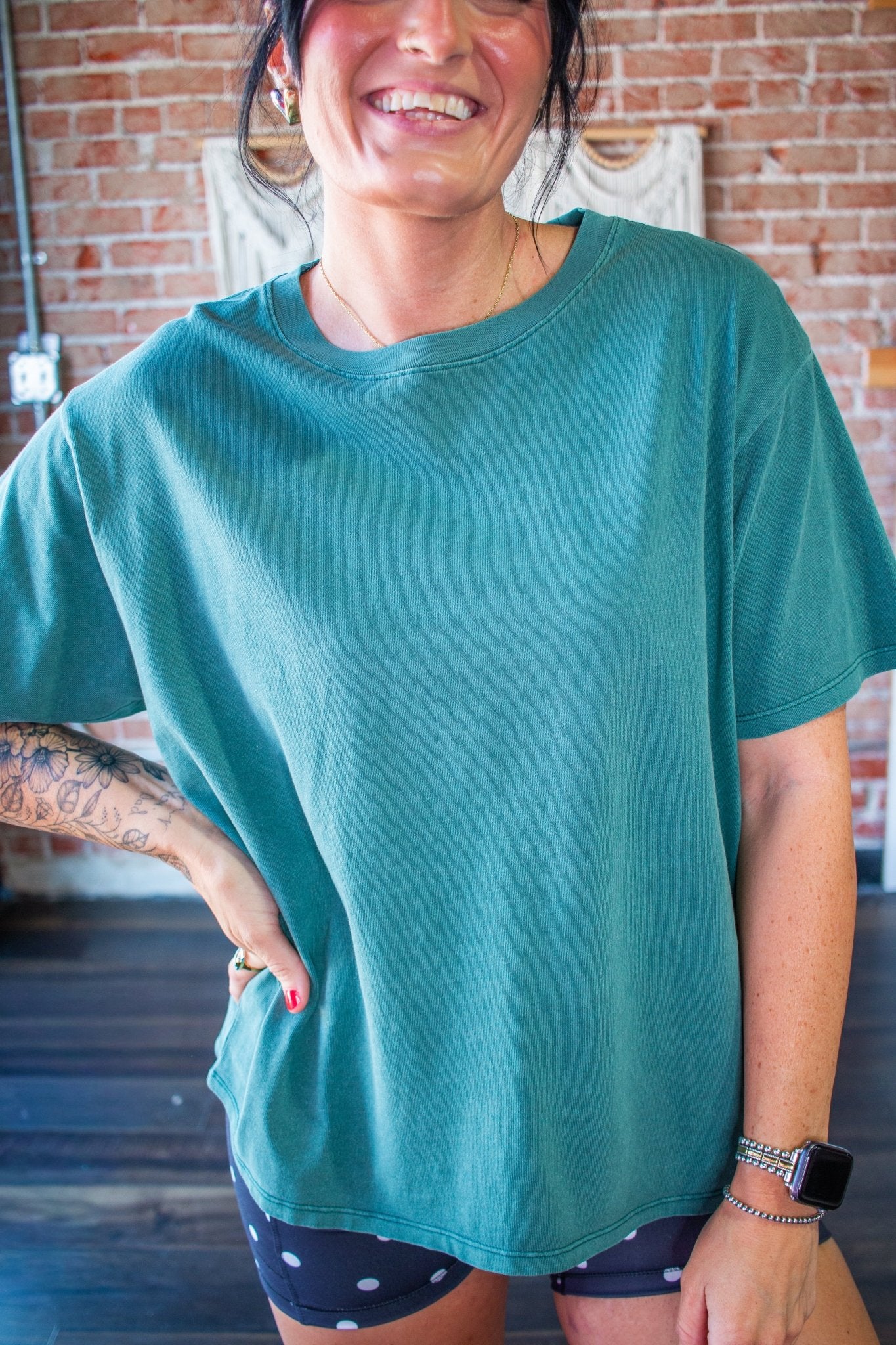 The "Instant Vintage" Mineral Wash Crew | Teal - Southern Chic Tees & Boutique