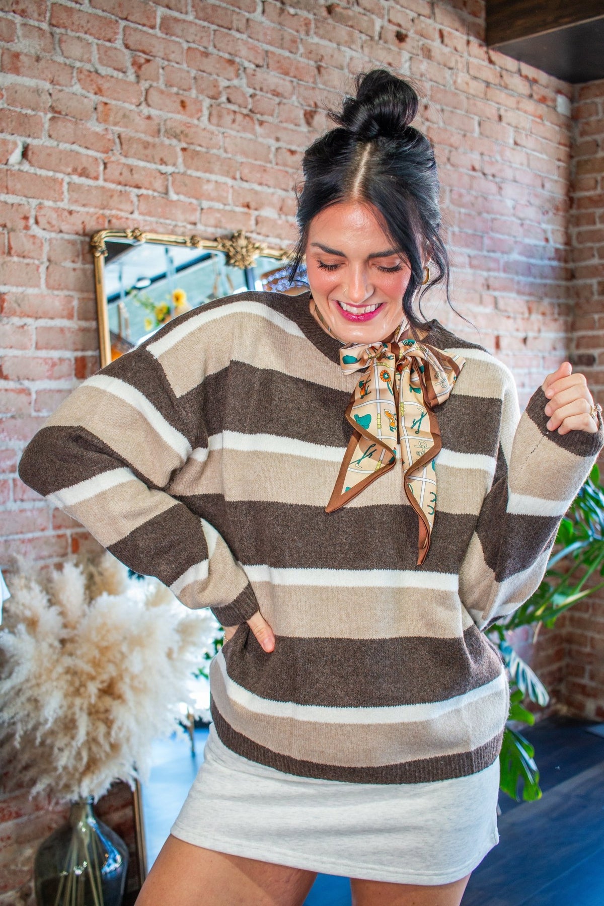 The "Main Character" Striped Oversized Knit Sweater - Southern Chic Tees & Boutique