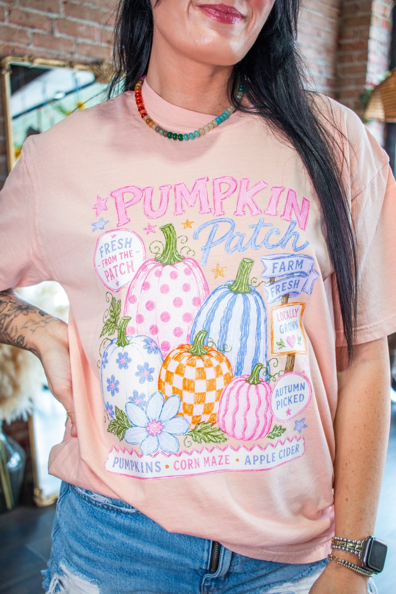 The "Pick of the Patch" Pastel Pumpkin Graphic Tee - Southern Chic Tees & Boutique