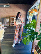 The Retro Vibe: Autumn Stripe Wide Leg Pants - Southern Chic Tees & Boutique
