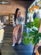 The Retro Vibe: Autumn Stripe Wide Leg Pants - Southern Chic Tees & Boutique