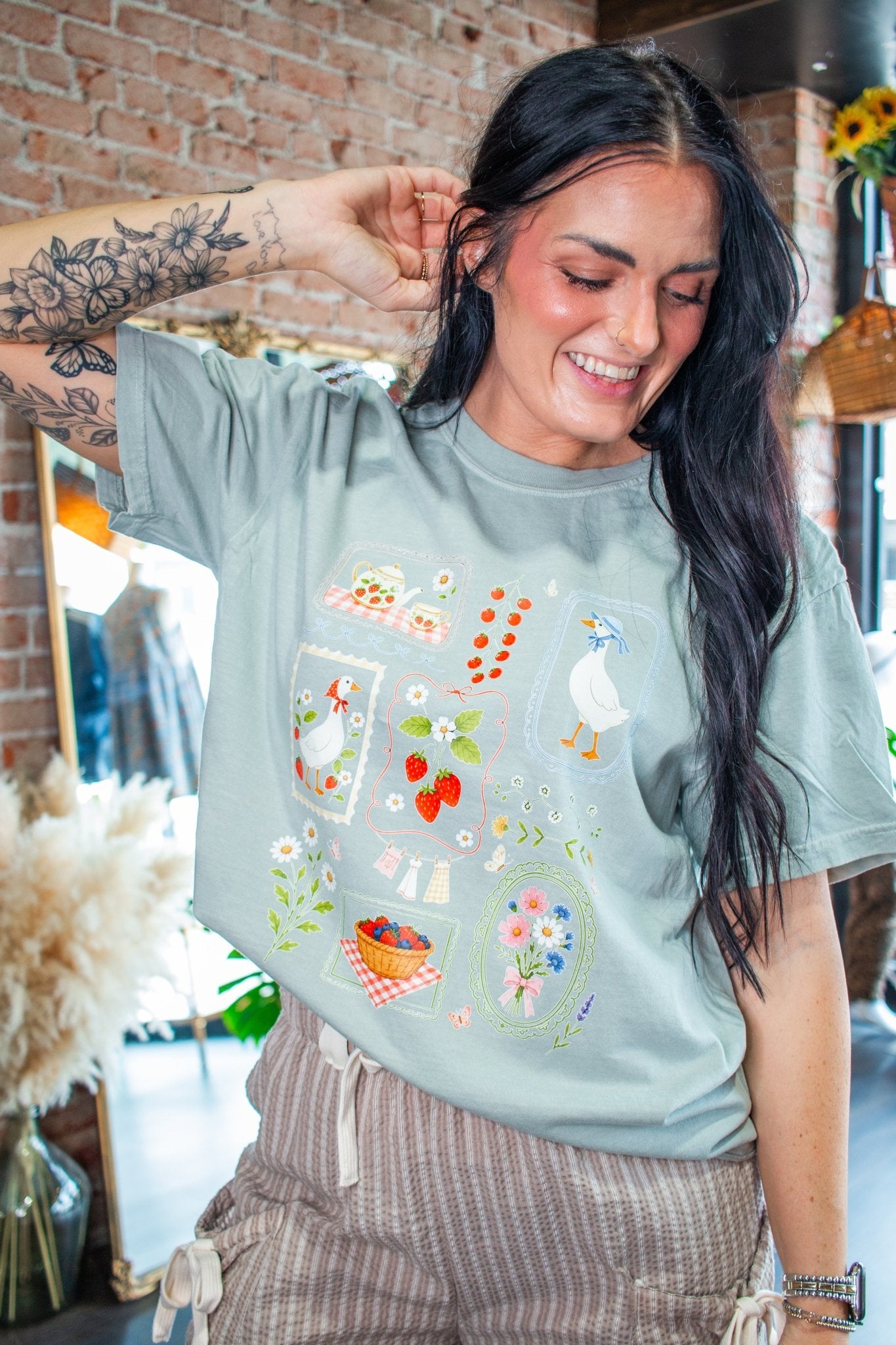 The Strawberry Goose Picnic Vintage Graphic Tee - Southern Chic Tees & Boutique