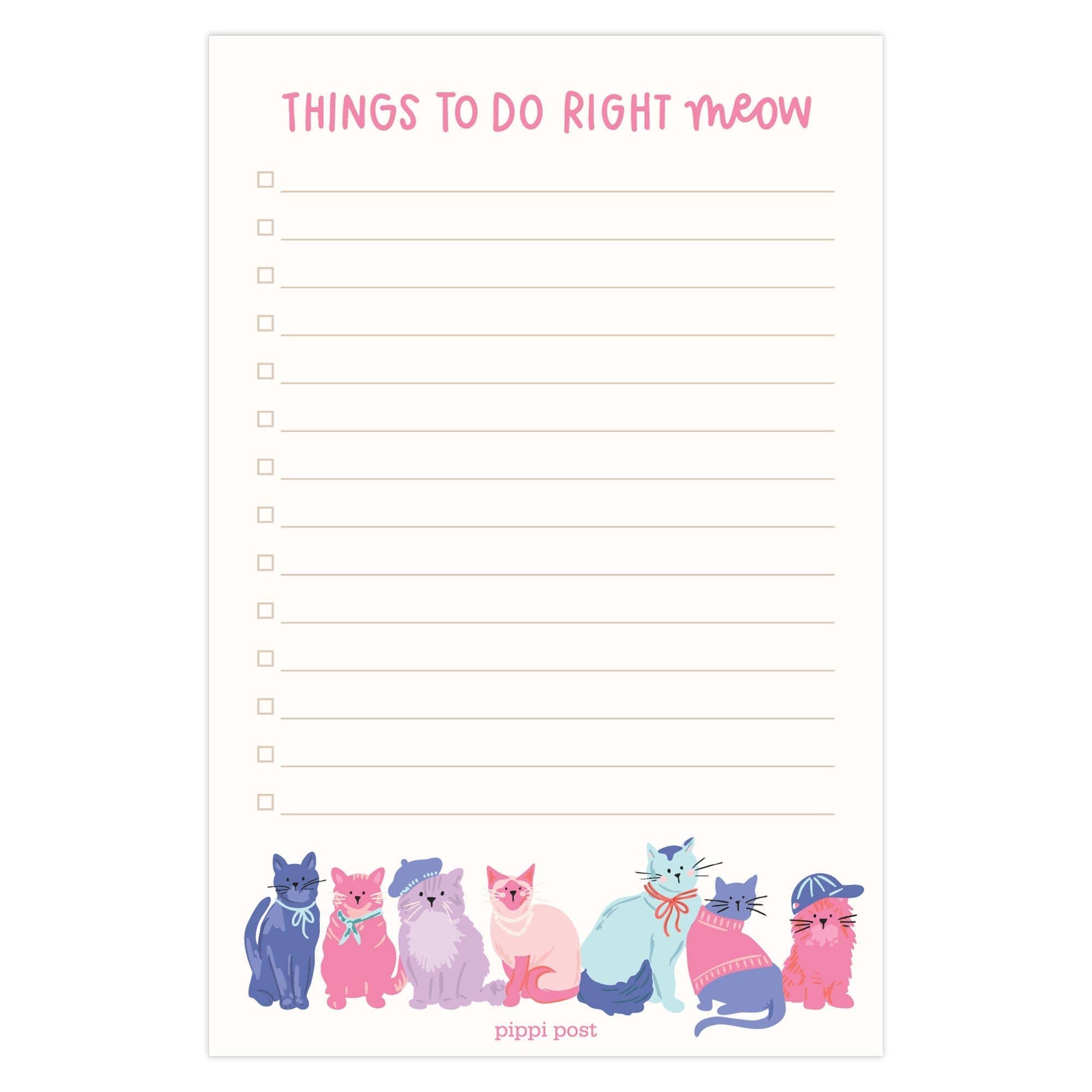 Things To Do Right Meow Cool Cats 4x6 To Do Notepad - Southern Chic Tees & Boutique