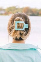 Totally Turquoise Flat Square Hair Clip - Southern Chic Tees & Boutique