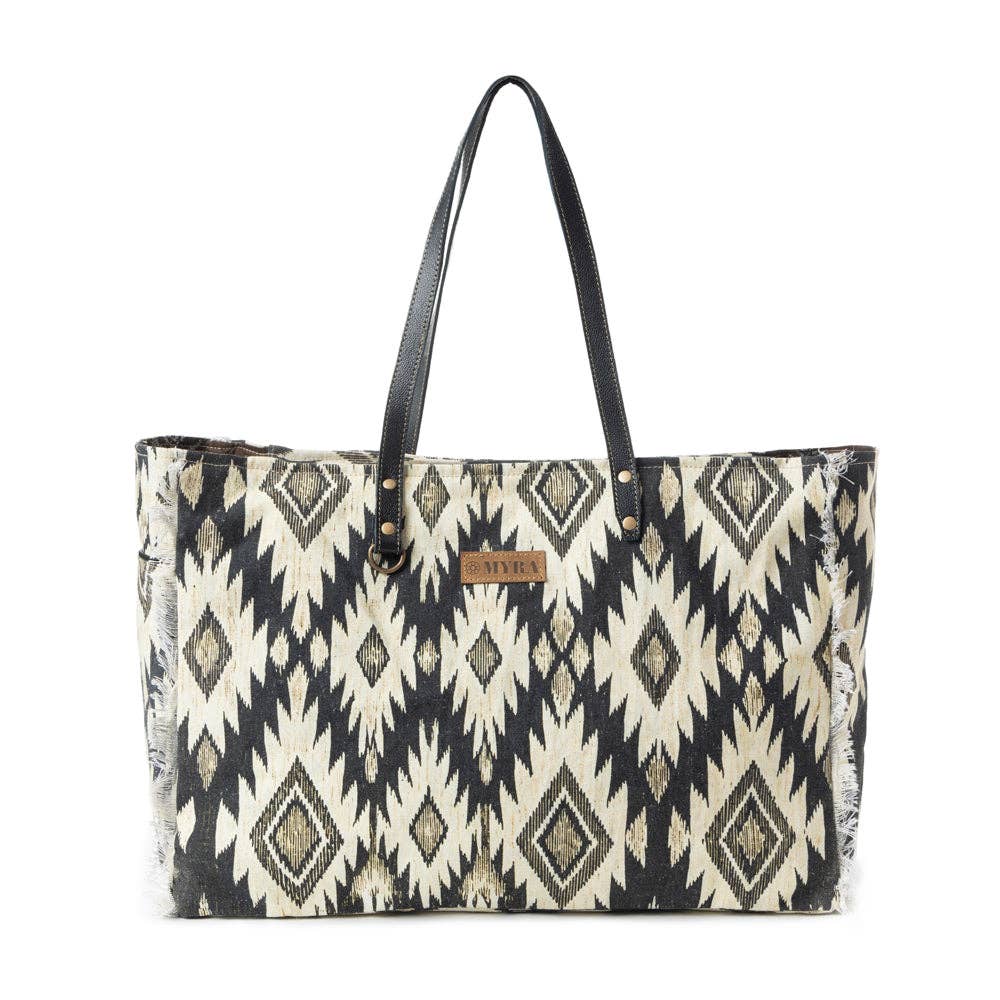 Tribal Spirit Adventure Weekender Bag In Black & White - Southern Chic Tees & Boutique