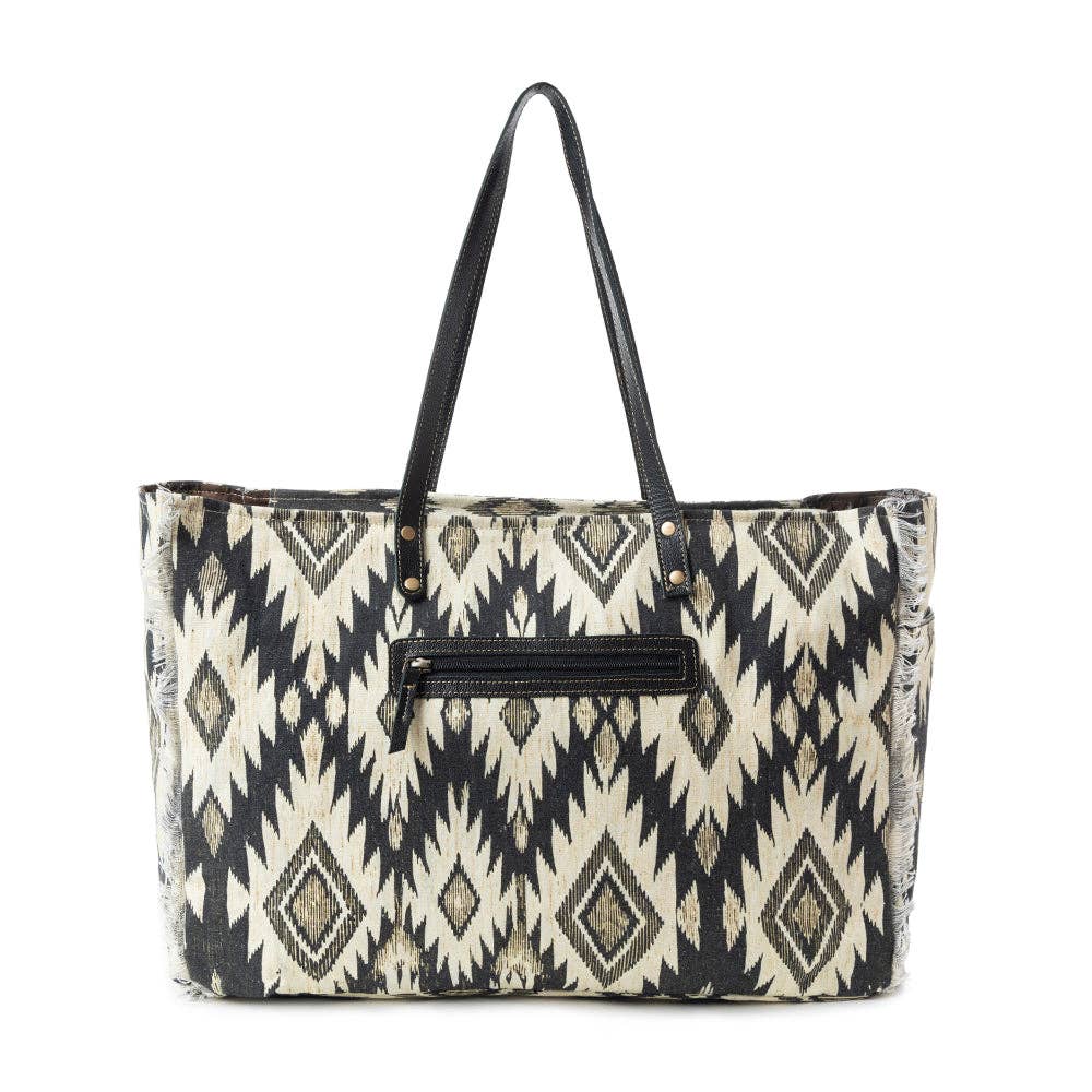 Tribal Spirit Adventure Weekender Bag In Black & White - Southern Chic Tees & Boutique