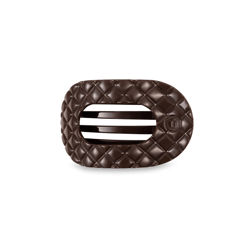 Truly Taupe Quilted Flat Round Teleties Clip - Southern Chic Tees & Boutique