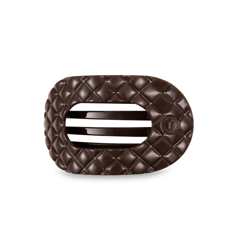 Truly Taupe Quilted Flat Round Teleties Clip - Southern Chic Tees & Boutique