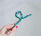 Turquoise Pearl Metal Claw Clip NEW STYLE - Southern Chic Tees & Boutique