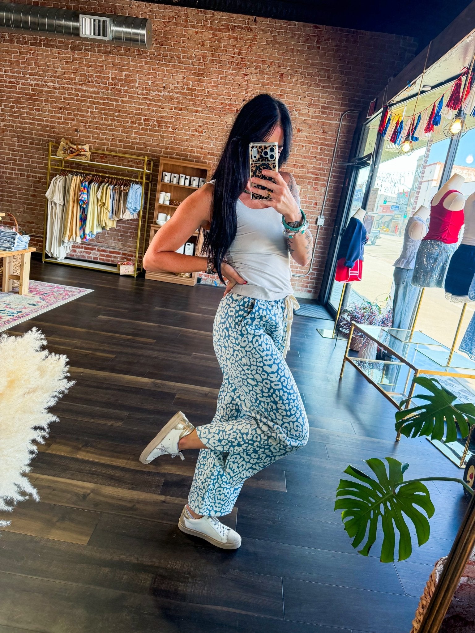Urban Safari: Washed Leopard Stretch Pant - Southern Chic Tees & Boutique