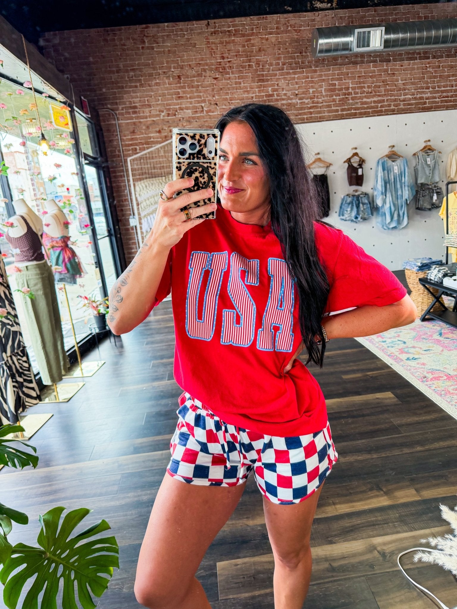 USA Vintage Patriotic Tee - Red Comfort Colors Heavyweight Cotton - Southern Chic Tees & Boutique