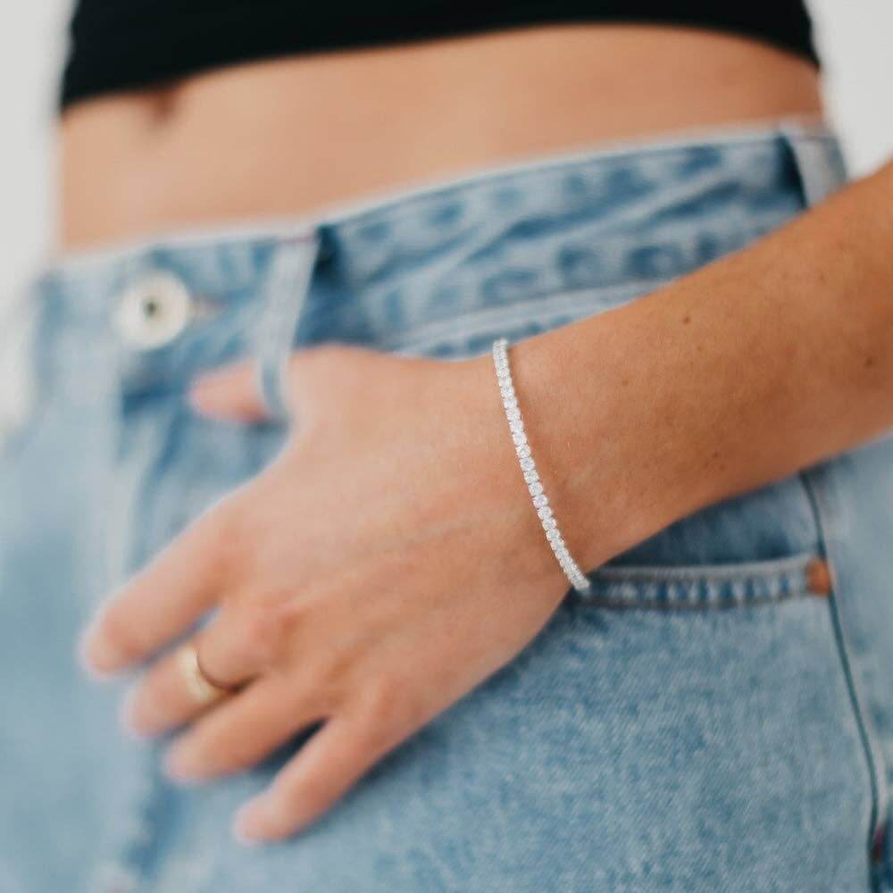 Valentina Tennis Bracelet - Silver - Southern Chic Tees & Boutique