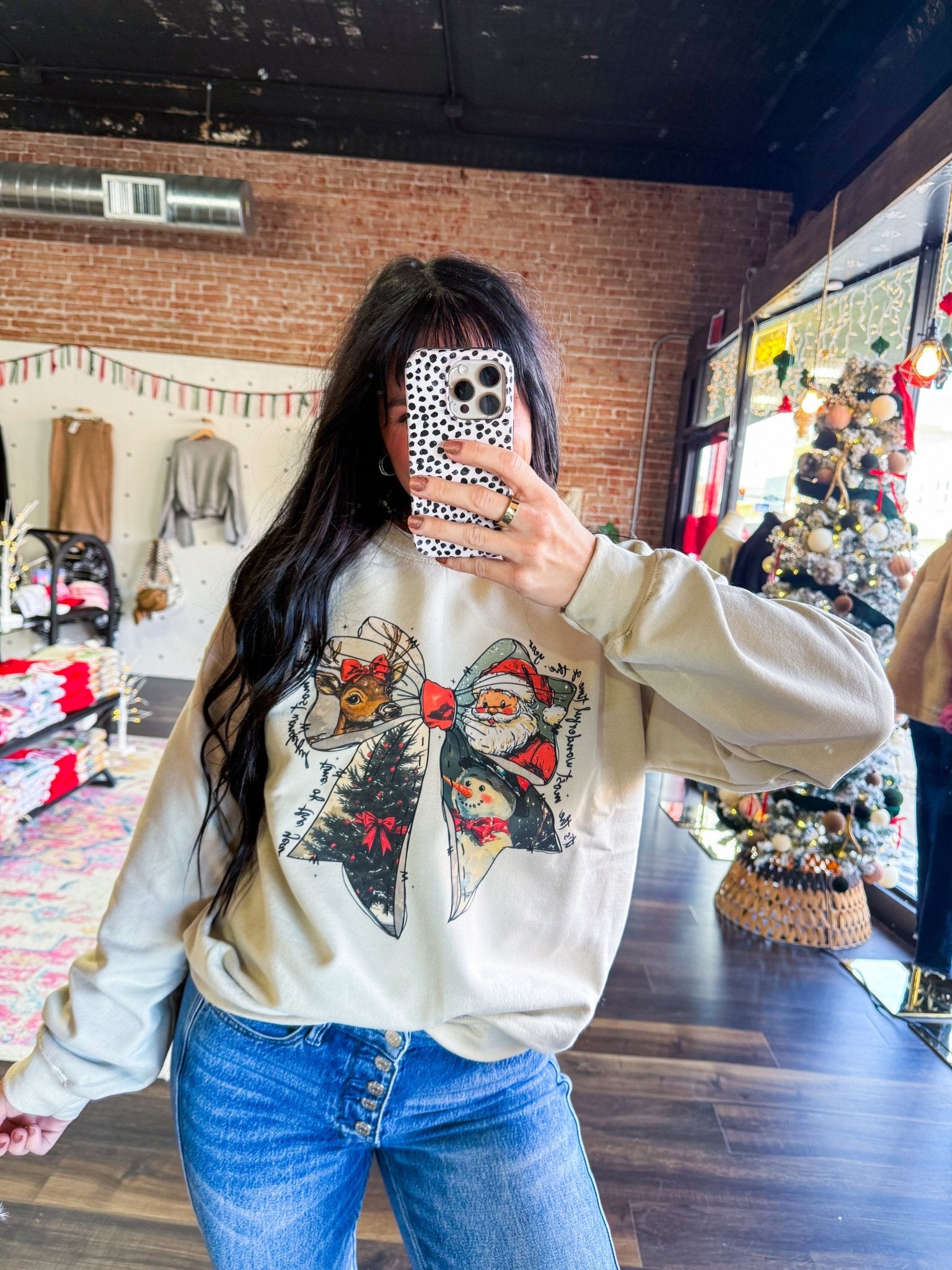 Vintage Bow Christmas Sweatshirt - Southern Chic Tees & Boutique