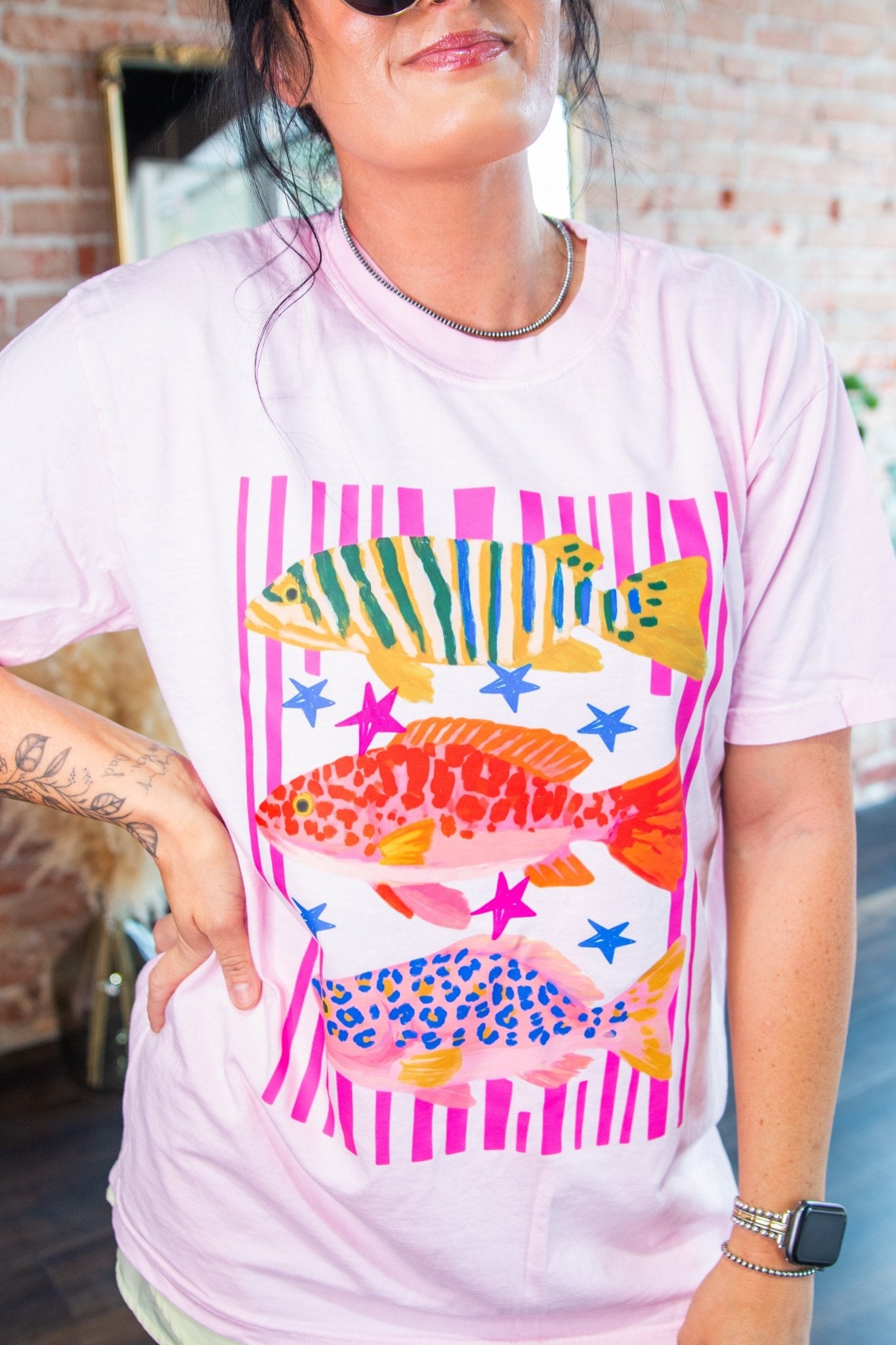 Vintage Coastal Fish Graphic Tee | Comfort Colors Soft Cotton - Southern Chic Tees & Boutique