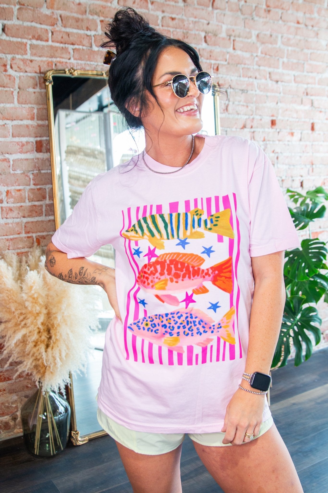 Vintage Coastal Fish Graphic Tee | Comfort Colors Soft Cotton - Southern Chic Tees & Boutique