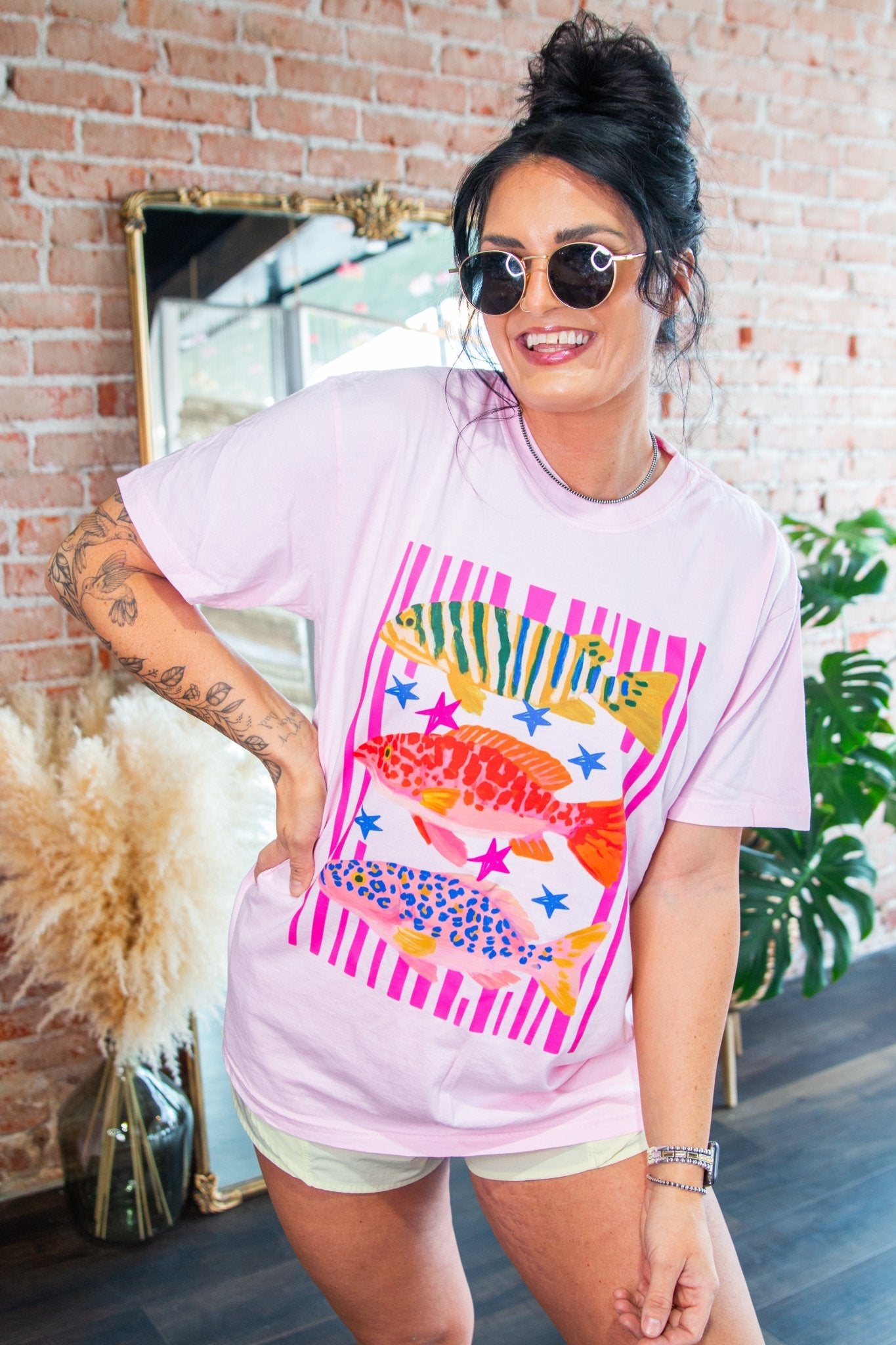 Vintage Coastal Fish Graphic Tee | Comfort Colors Soft Cotton - Southern Chic Tees & Boutique