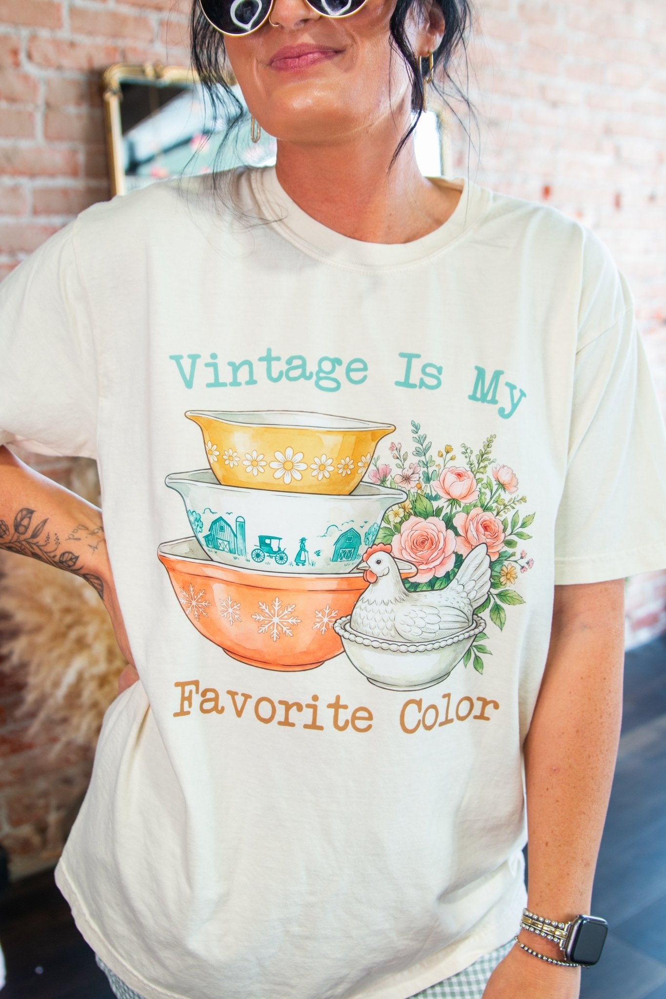 Vintage Is My Favorite Color Retro Kitchen Tee | Comfort Colors® Cotton Graphic Shirt - Southern Chic Tees & Boutique