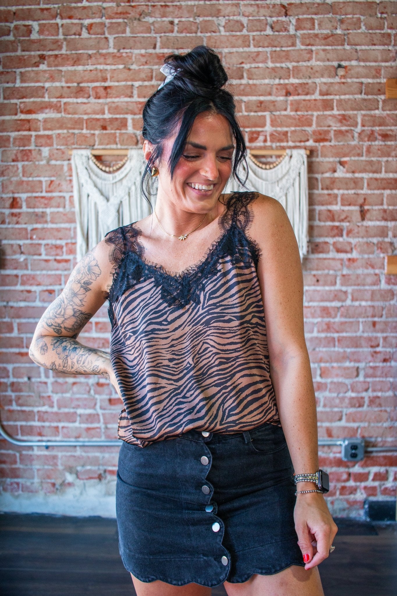 Wild Allure | Zebra Print Satin & Lace Statement Cami - Southern Chic Tees & Boutique
